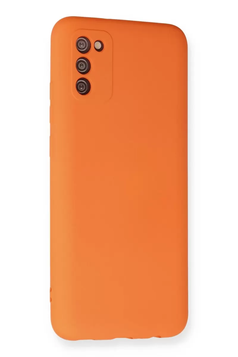 Newface Samsung Galaxy A03S Kılıf Nano içi Kadife Silikon - Turuncu