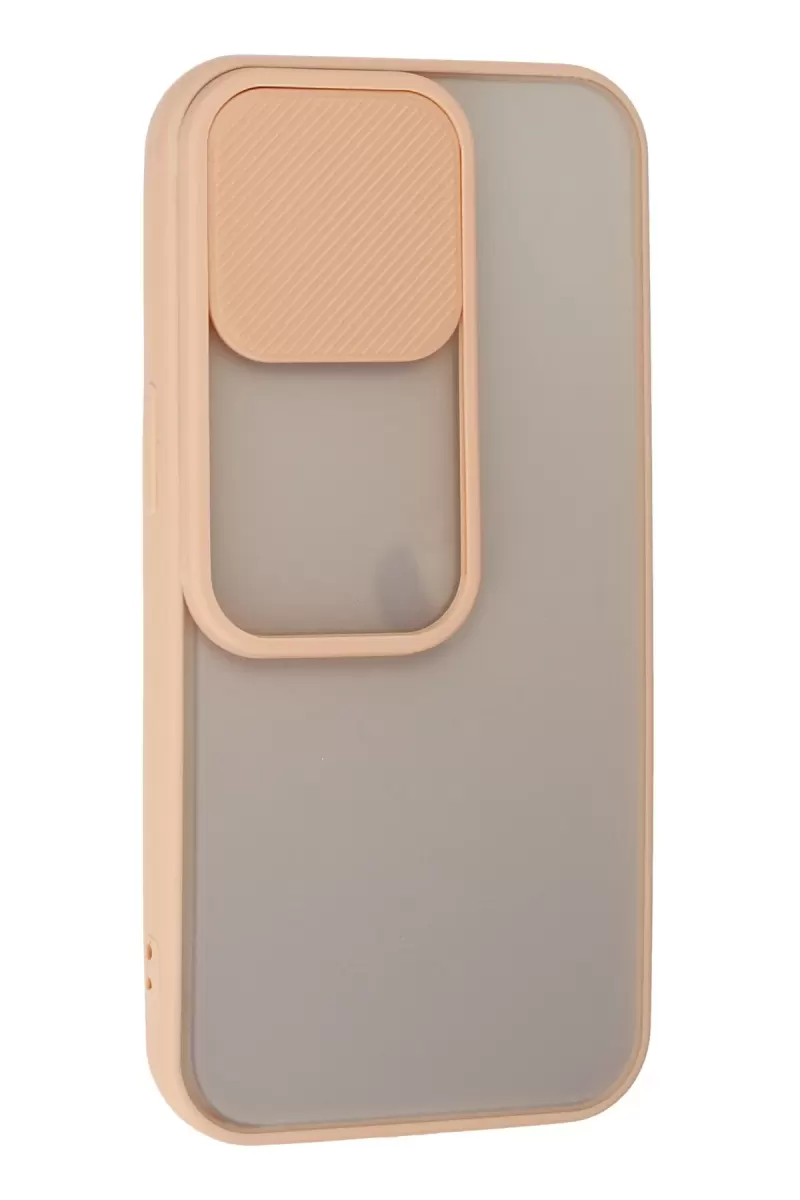 Newface Apple iPhone 13 Pro Kılıf Palm Buzlu Kamera Sürgülü Silikon - Pembe