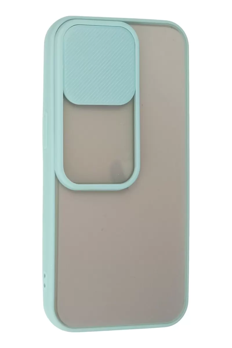 Newface Apple iPhone 13 Pro Kılıf Palm Buzlu Kamera Sürgülü Silikon - Turkuaz
