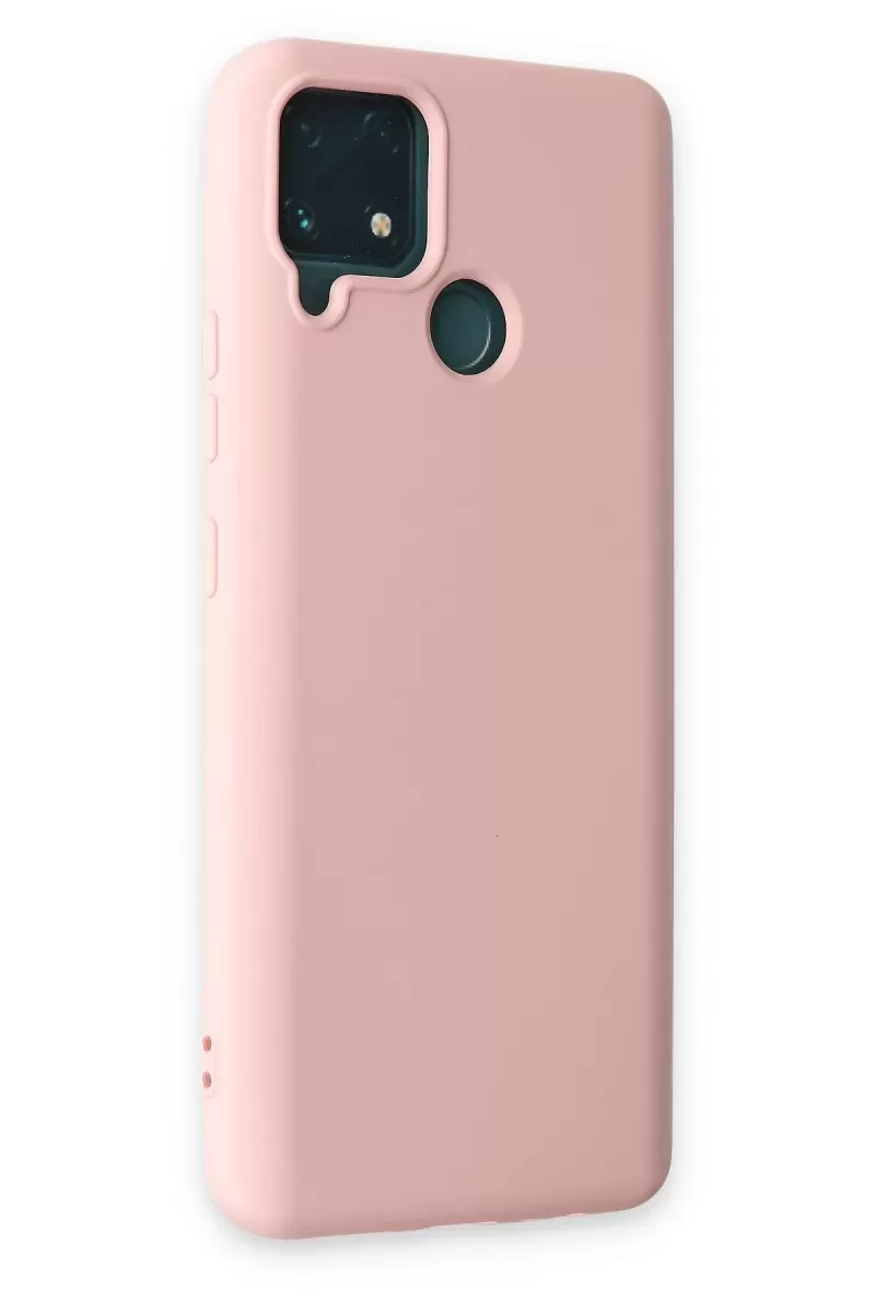 Newface Realme C15 Kılıf Nano içi Kadife Silikon - Pudra