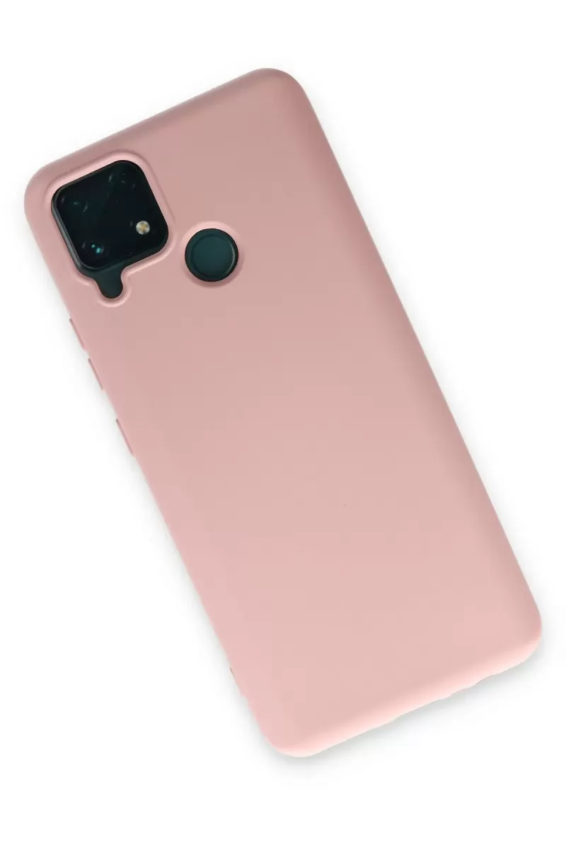 Newface Realme C15 Kılıf Nano içi Kadife Silikon - Pudra