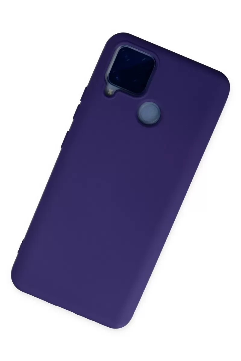 Newface Realme C15 Kılıf Nano içi Kadife Silikon - Mor