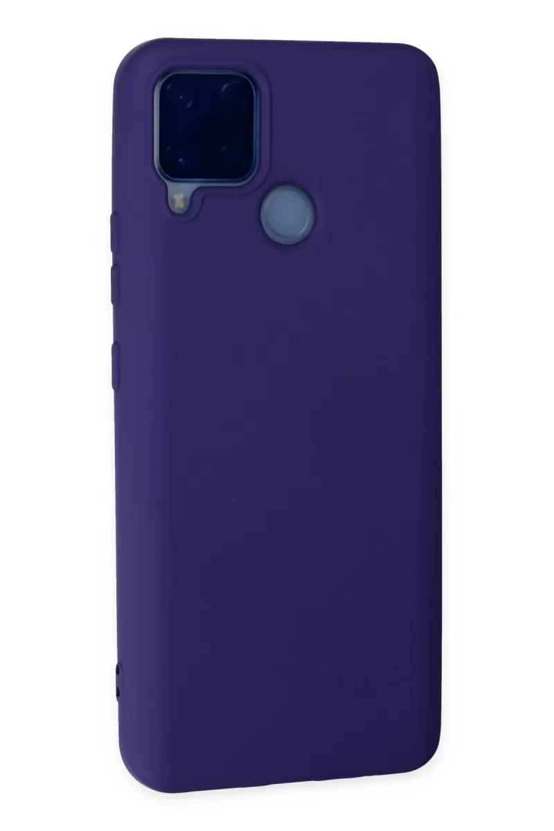 Newface Realme C15 Kılıf Nano içi Kadife Silikon - Mor