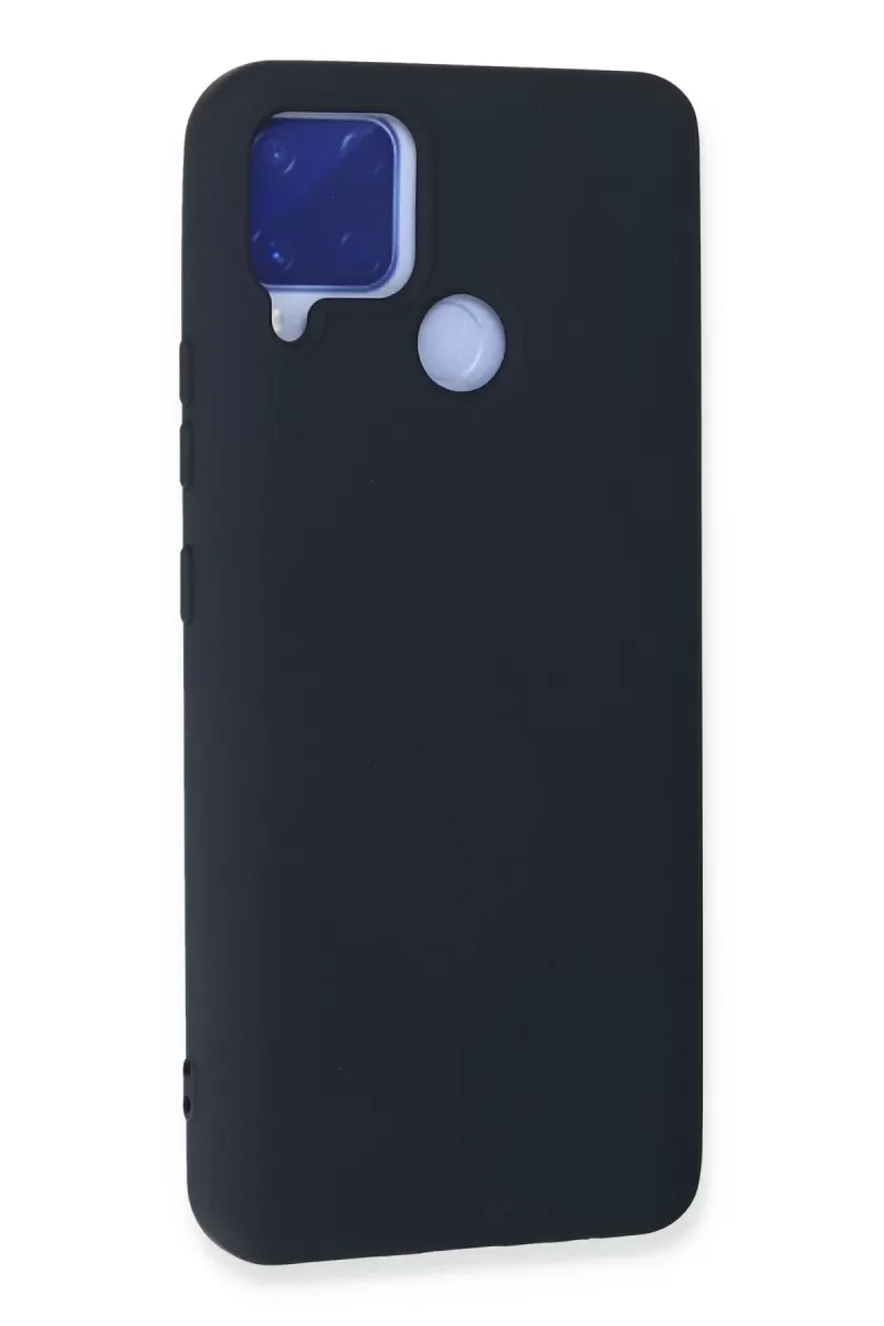 Newface Realme C15 Kılıf Nano içi Kadife Silikon - Lacivert