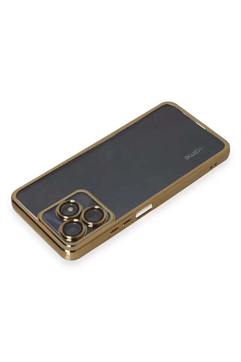 Newface Realme C53 Kılıf Razer Lensli Silikon - Gold