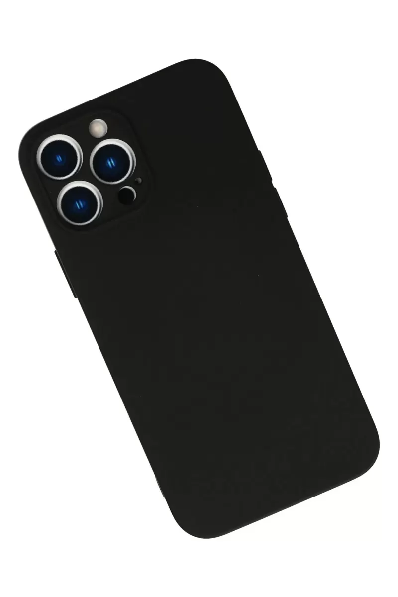 Newface Apple iPhone 13 Pro Kılıf Nano içi Kadife Silikon - Siyah
