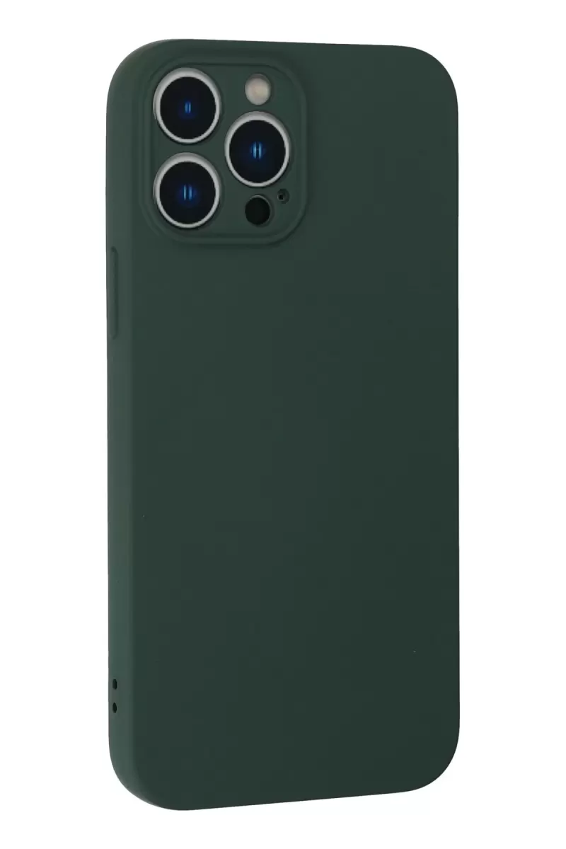 Newface Apple iPhone 13 Pro Kılıf Nano içi Kadife Silikon - Koyu Yeşil