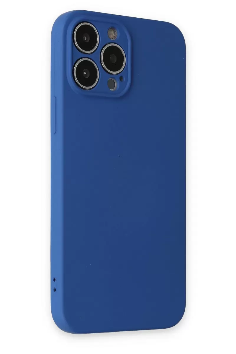 Newface Apple iPhone 13 Pro Kılıf Nano içi Kadife Silikon - Lacivert