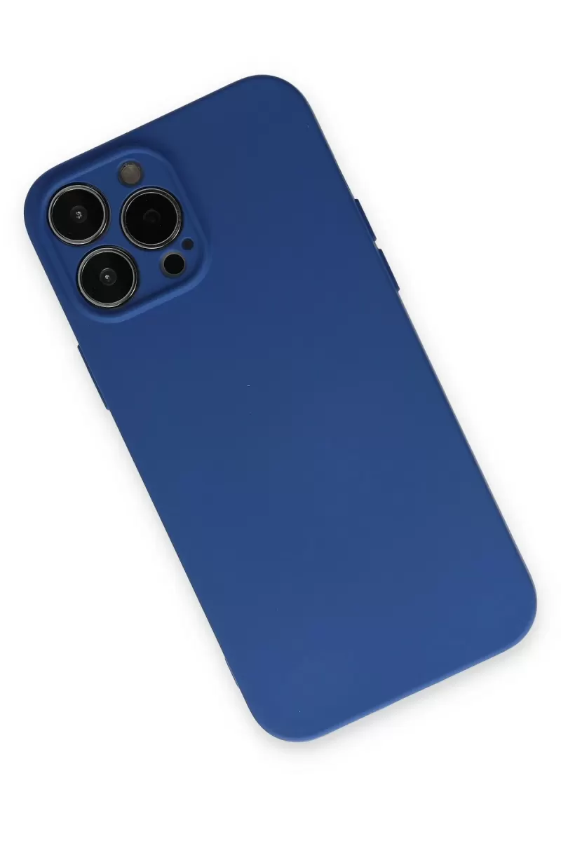 Newface Apple iPhone 13 Pro Kılıf Nano içi Kadife Silikon - Lacivert