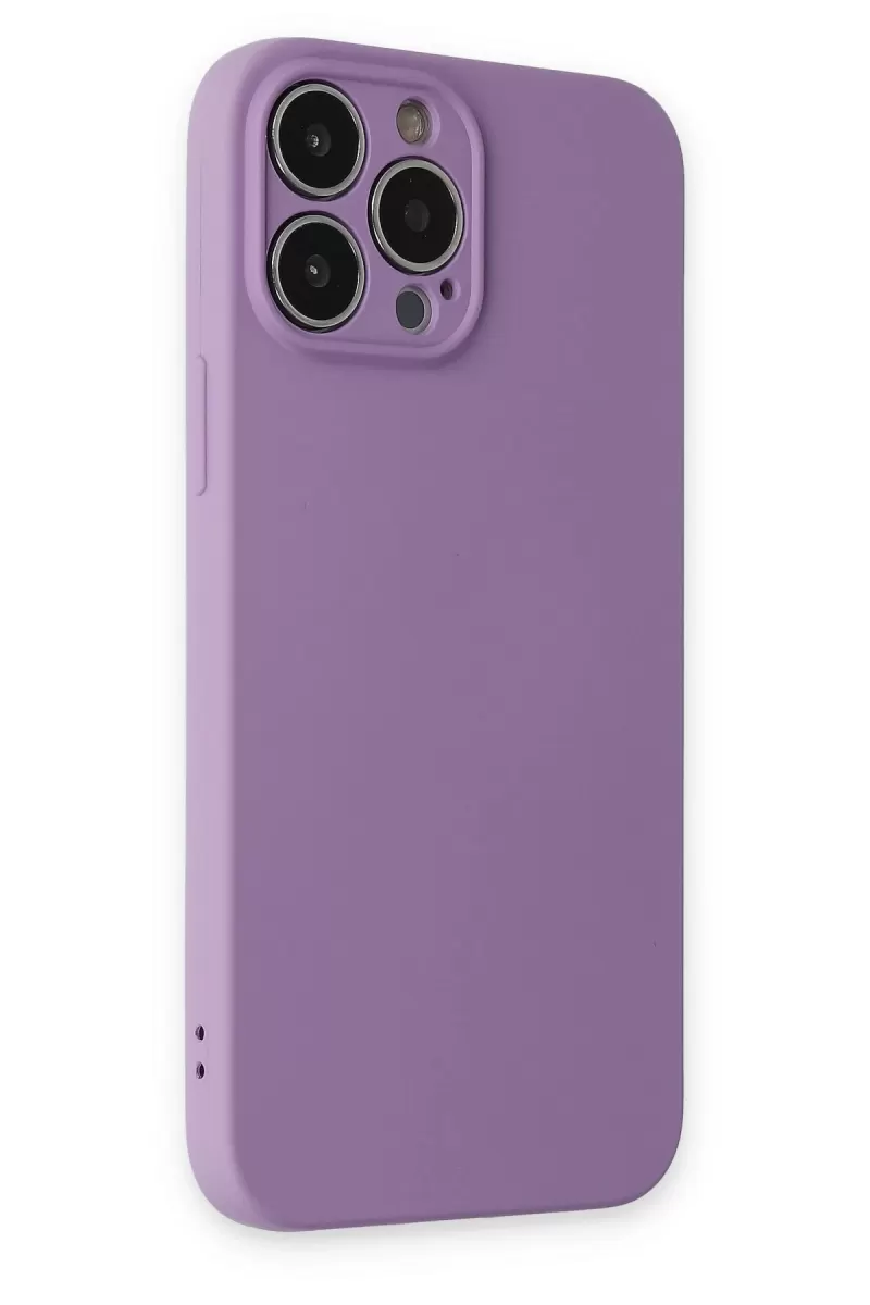 Newface Apple iPhone 13 Pro Kılıf Nano içi Kadife Silikon - Koyu Lila