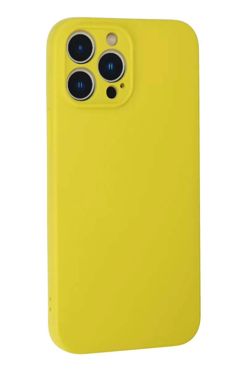 Newface Apple iPhone 13 Pro Max Kılıf Nano içi Kadife Silikon - Sarı
