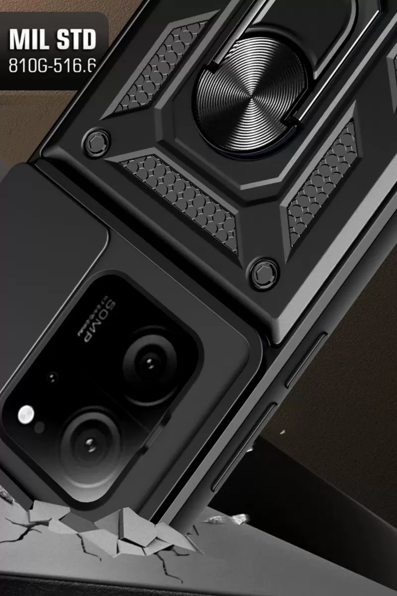 Newface Xiaomi Mi 13T Pro Kılıf Pars Lens Yüzüklü Silikon - Kırmızı