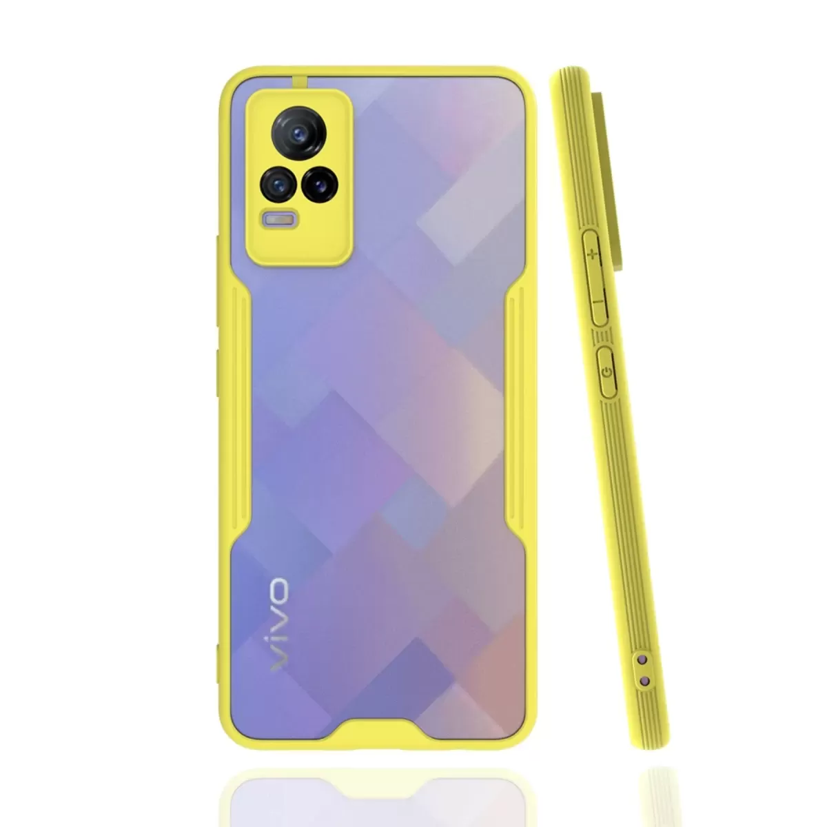 Newface Vivo V21e Kılıf Platin Silikon - Sarı