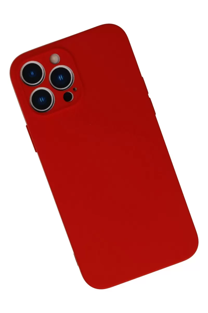 Newface Apple iPhone 13 Pro Max Kılıf Nano içi Kadife Silikon - Kırmızı