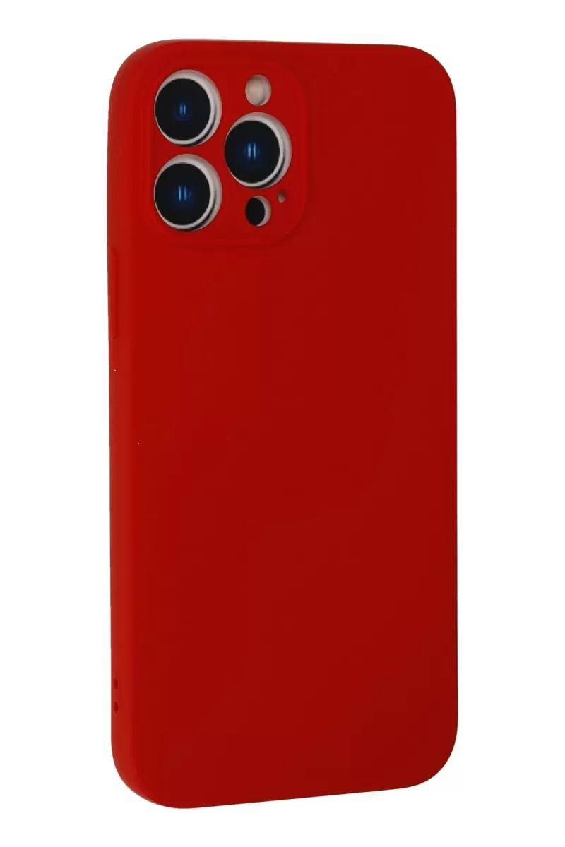 Newface Apple iPhone 13 Pro Max Kılıf Nano içi Kadife Silikon - Kırmızı