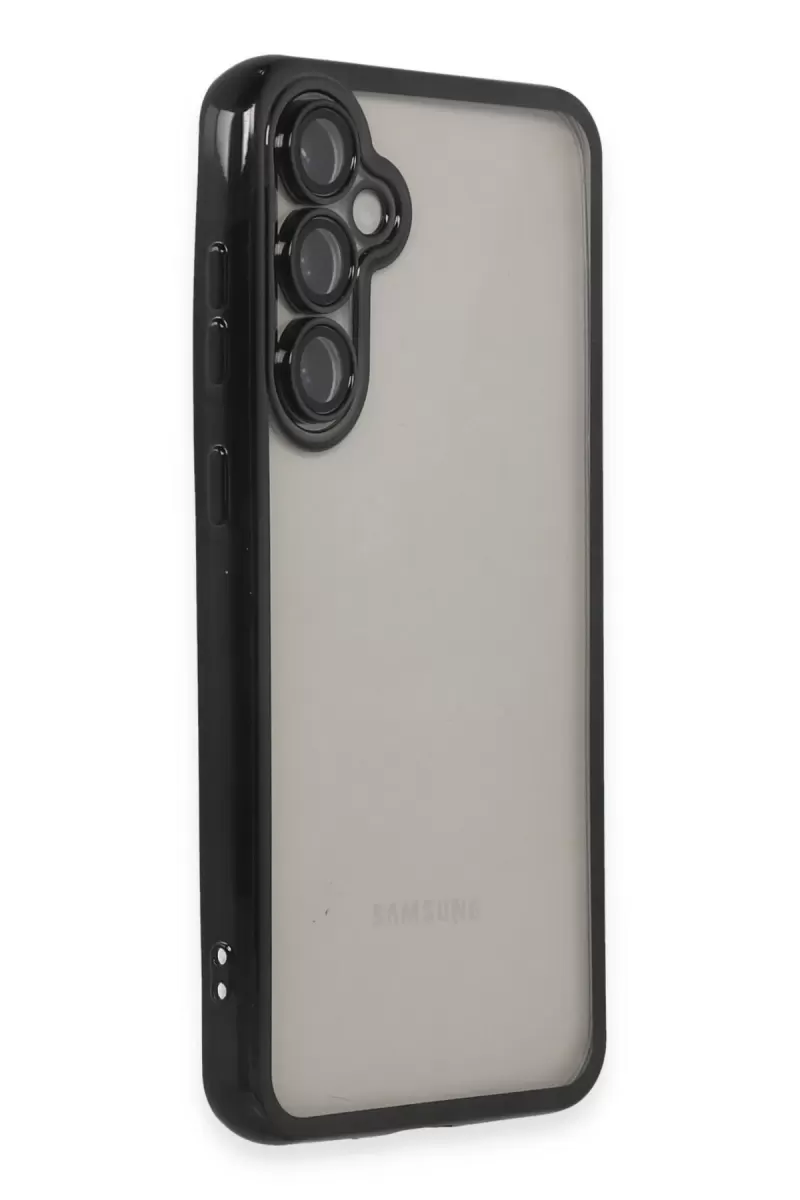 Newface Samsung Galaxy S23 FE Kılıf Razer Lensli Silikon - Siyah