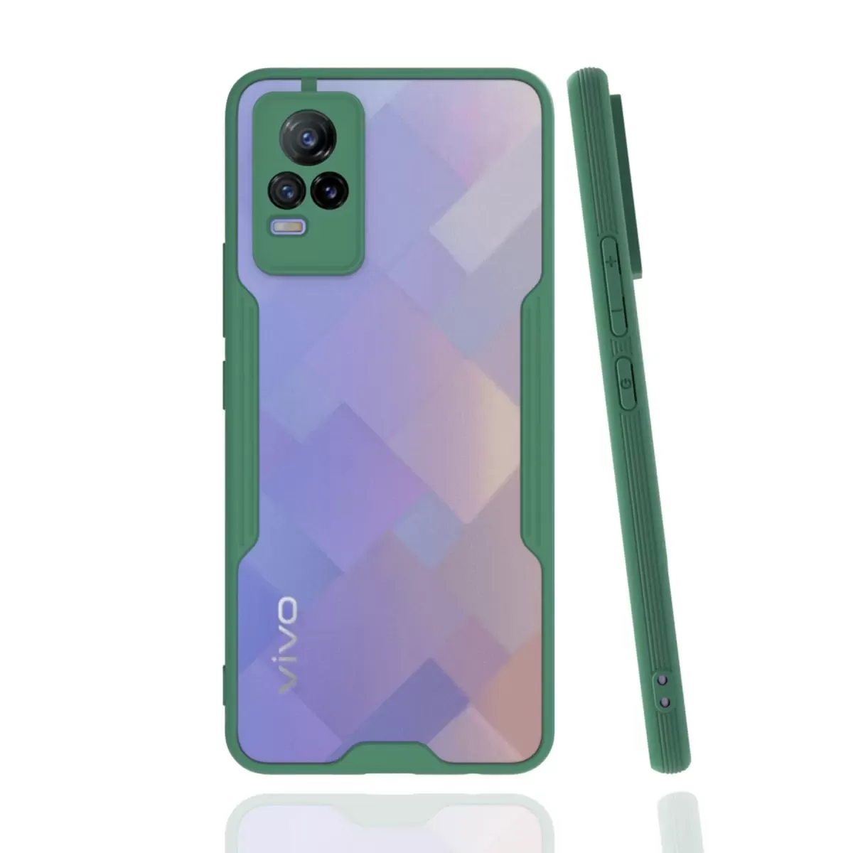 Newface Vivo V21e Kılıf Platin Silikon - Yeşil