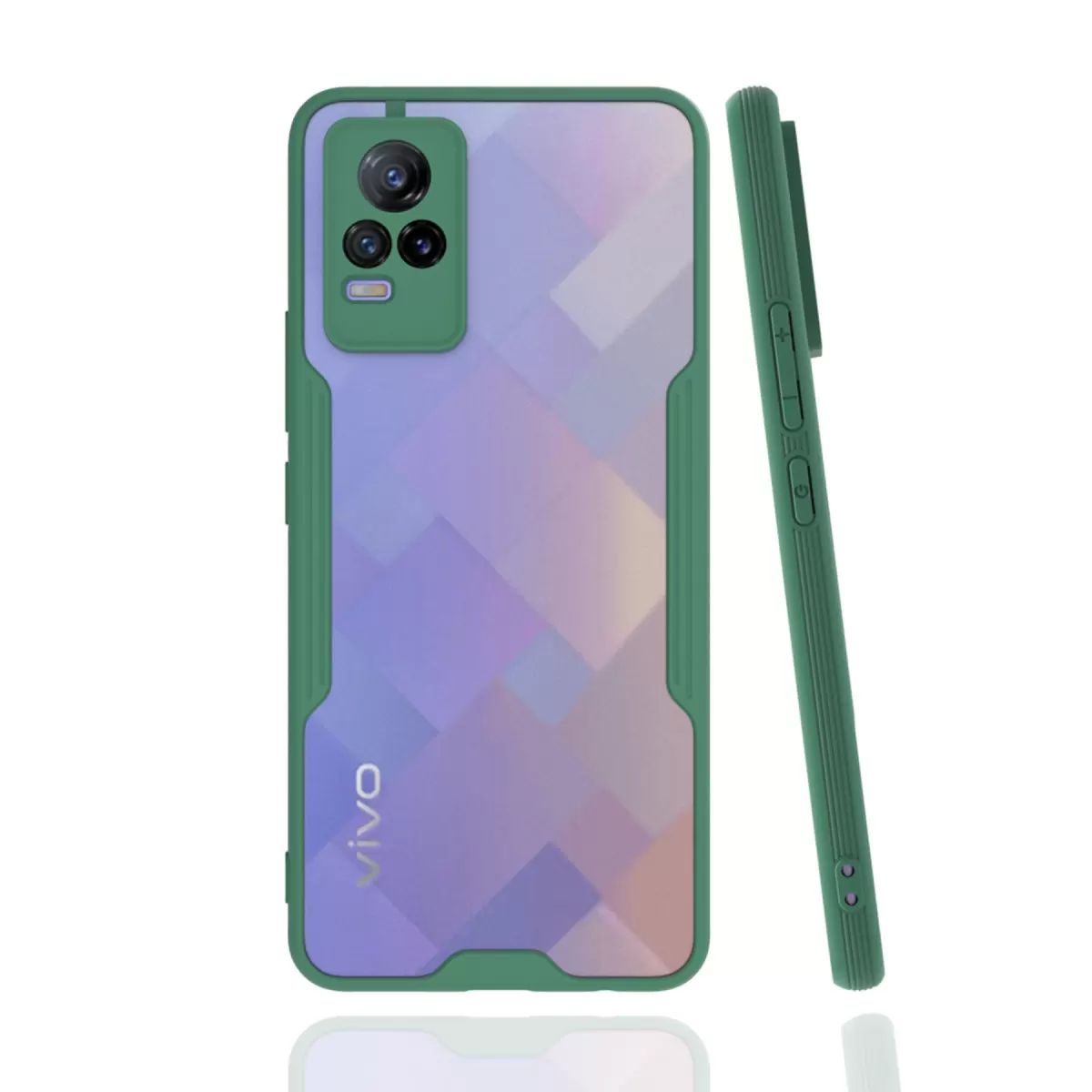 Newface Vivo V21e Kılıf Platin Silikon - Yeşil