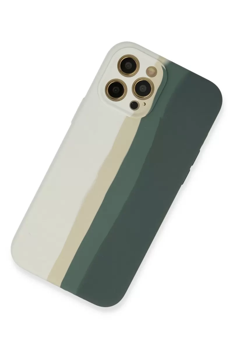 Newface Apple iPhone 12 Pro Kılıf Ebruli Lansman Silikon - Beyaz-Gri