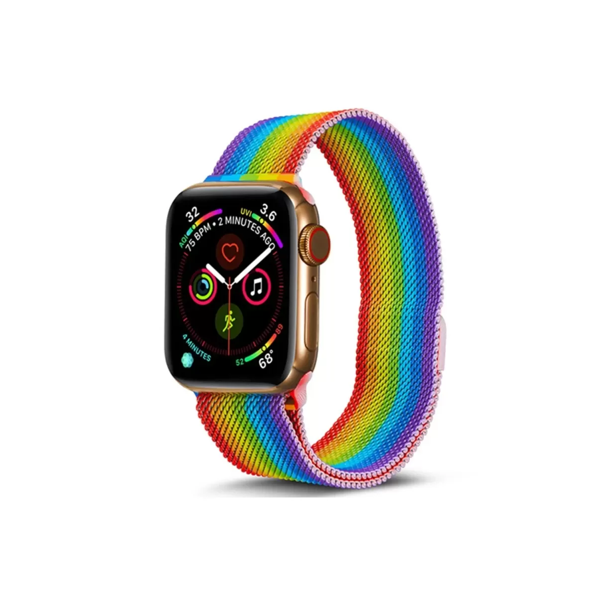 Newface Apple Watch 38mm Metal Mıknatıslı Kordon - Gökkuşağı
