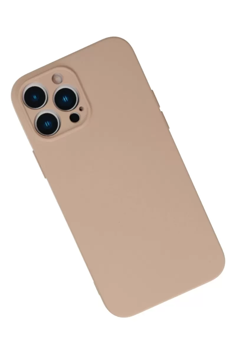 Newface Apple iPhone 13 Pro Max Kılıf Nano içi Kadife Silikon - Pudra