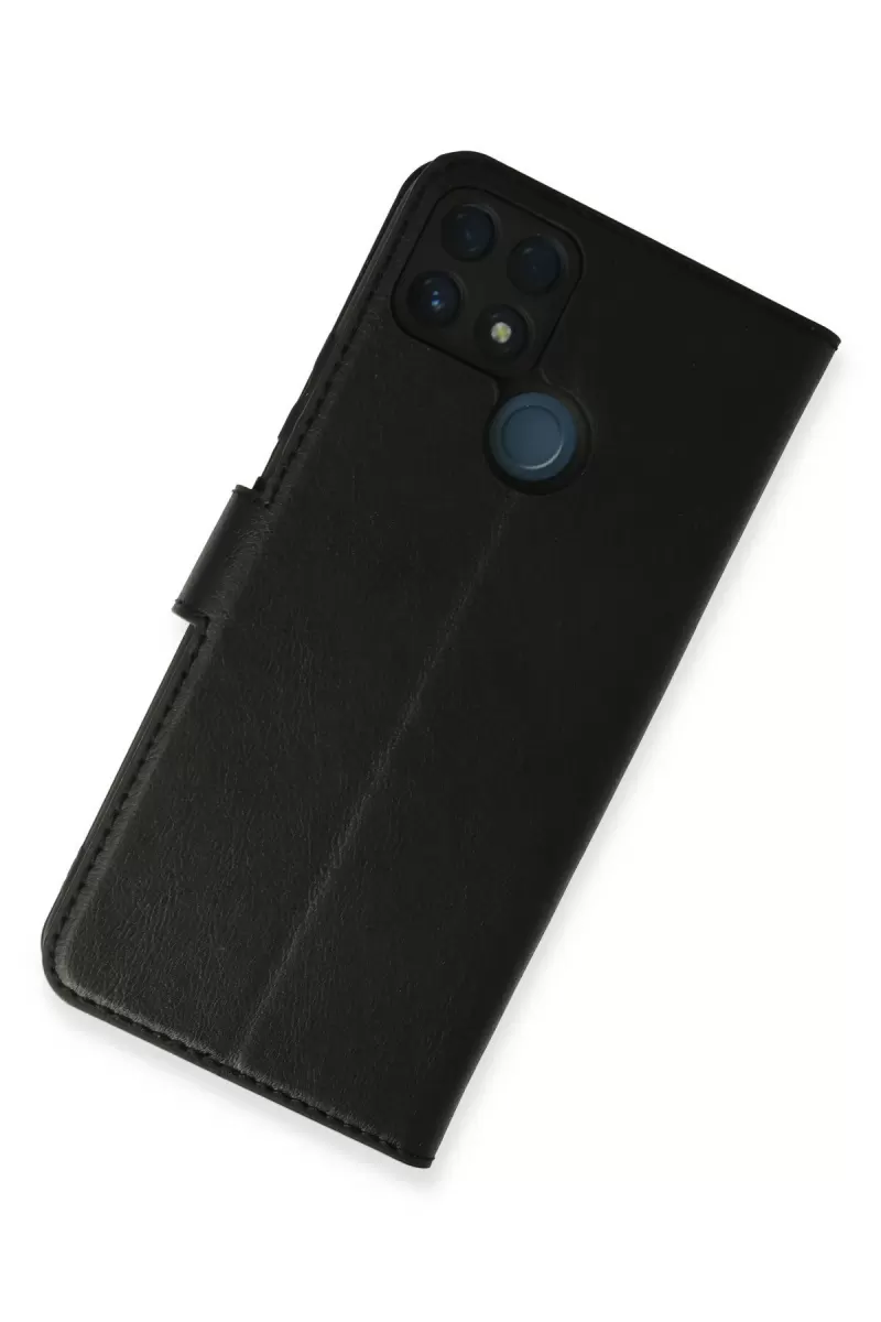 Newface Realme C25 Kılıf Trend S Plus Kapaklı Kılıf - Siyah
