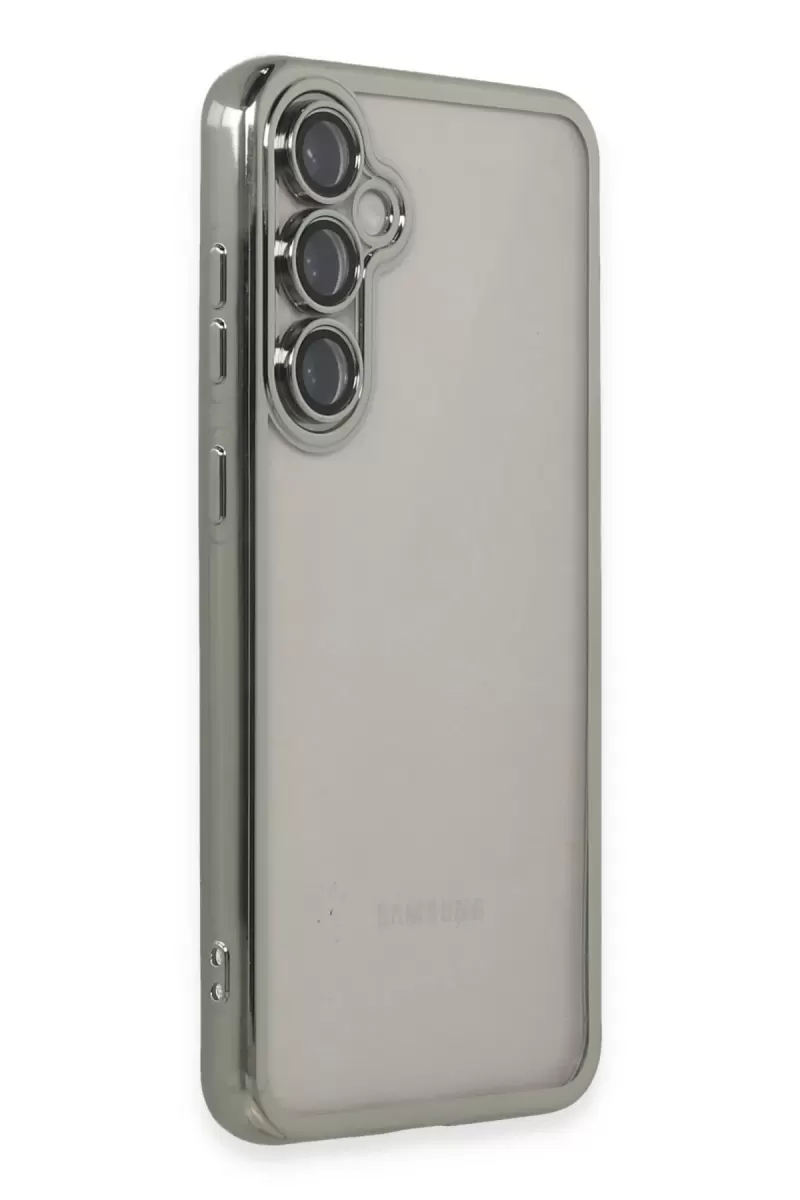 Newface Samsung Galaxy S23 FE Kılıf Razer Lensli Silikon - Gümüş