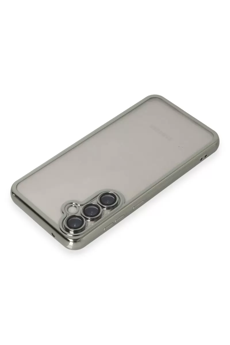 Newface Samsung Galaxy S23 FE Kılıf Razer Lensli Silikon - Gümüş