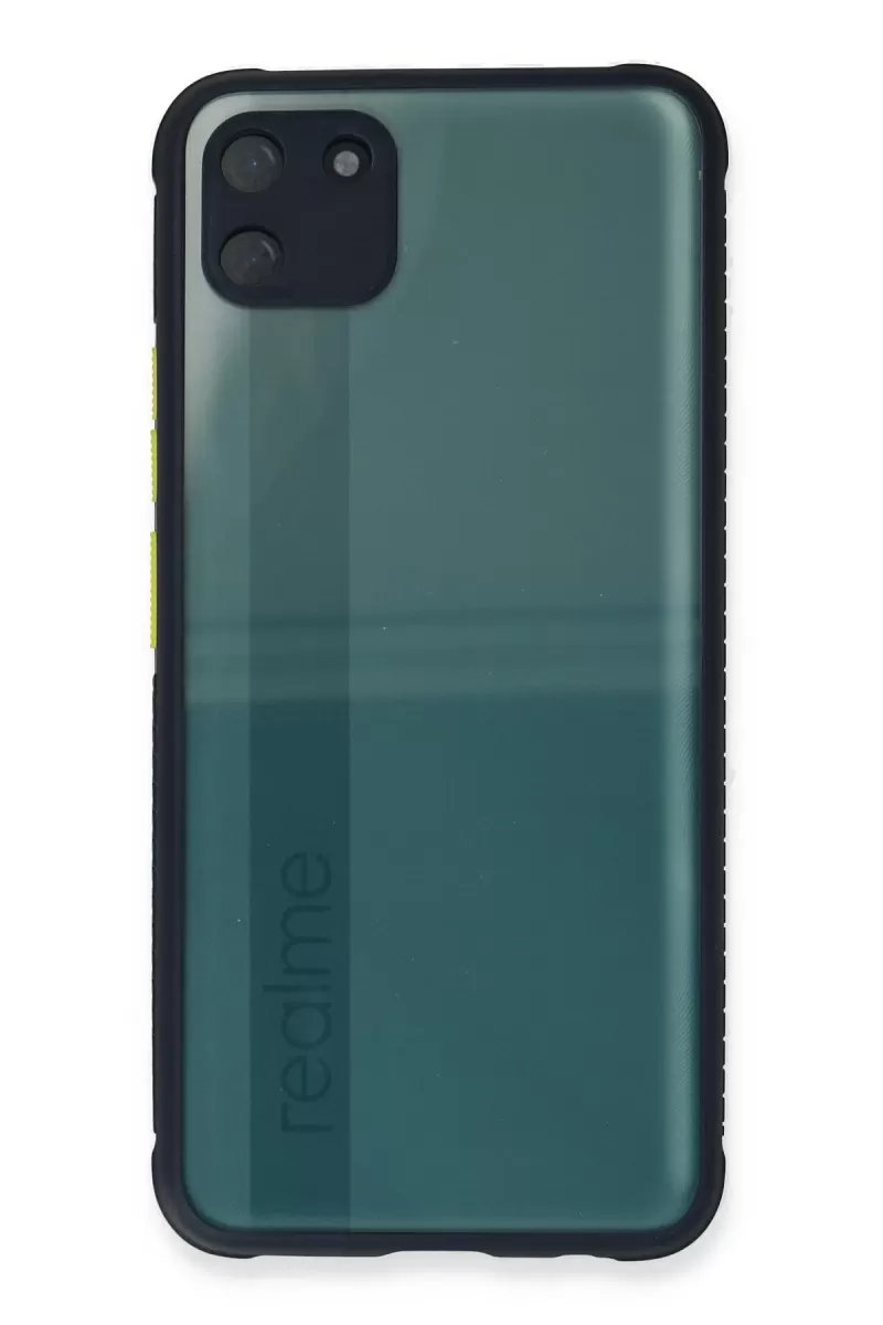 Newface Realme C11 Kılıf Miami Şeffaf Silikon - Lacivert