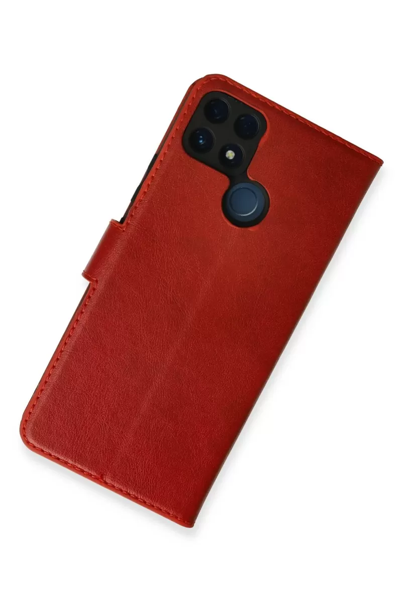 Newface Realme C25 Kılıf Trend S Plus Kapaklı Kılıf - Kırmızı
