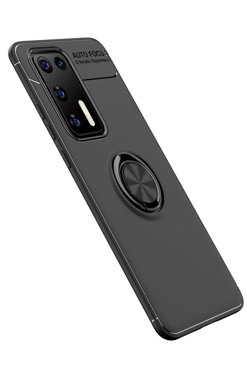 Newface Huawei P40 Kılıf Range Yüzüklü Silikon - Siyah