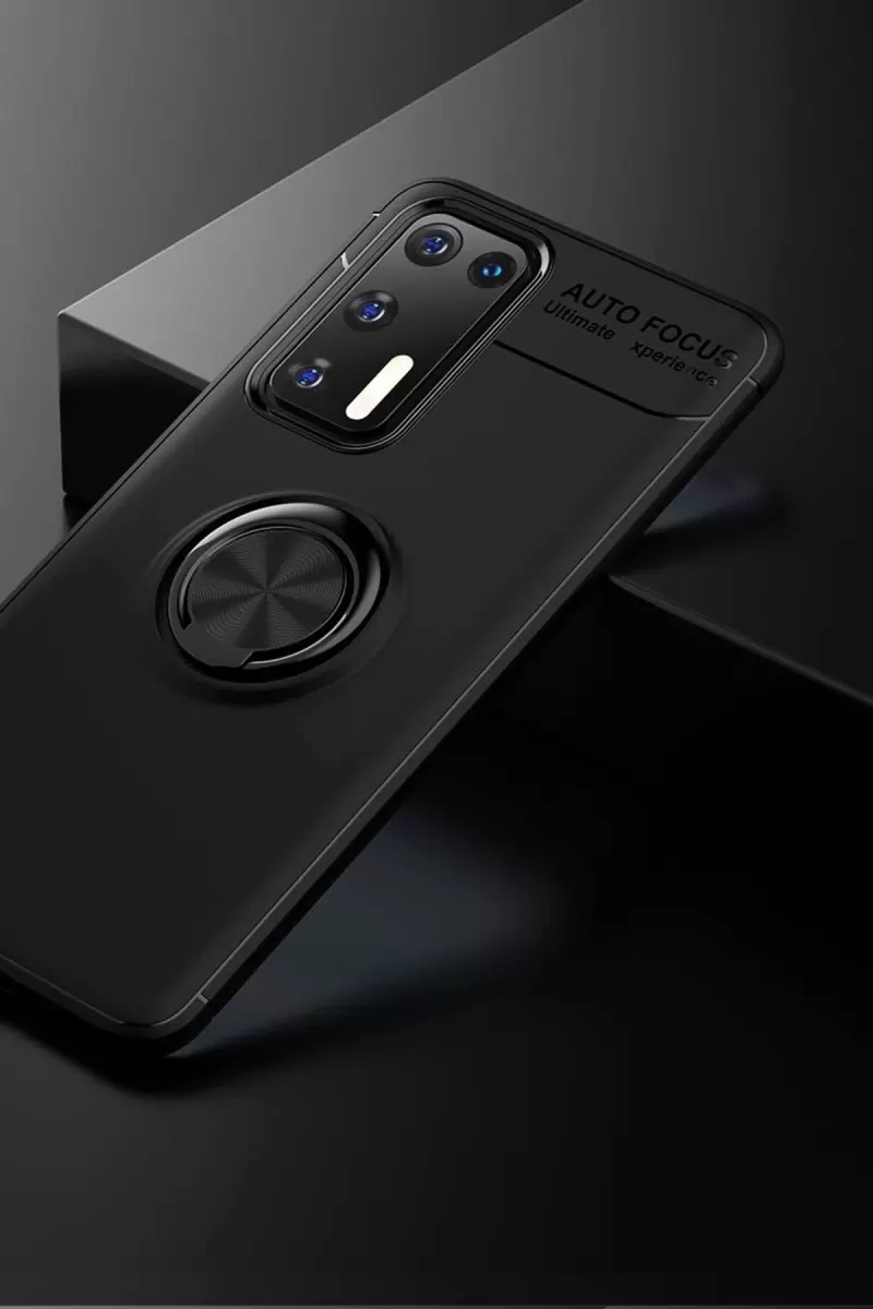 Newface Huawei P40 Kılıf Range Yüzüklü Silikon - Siyah