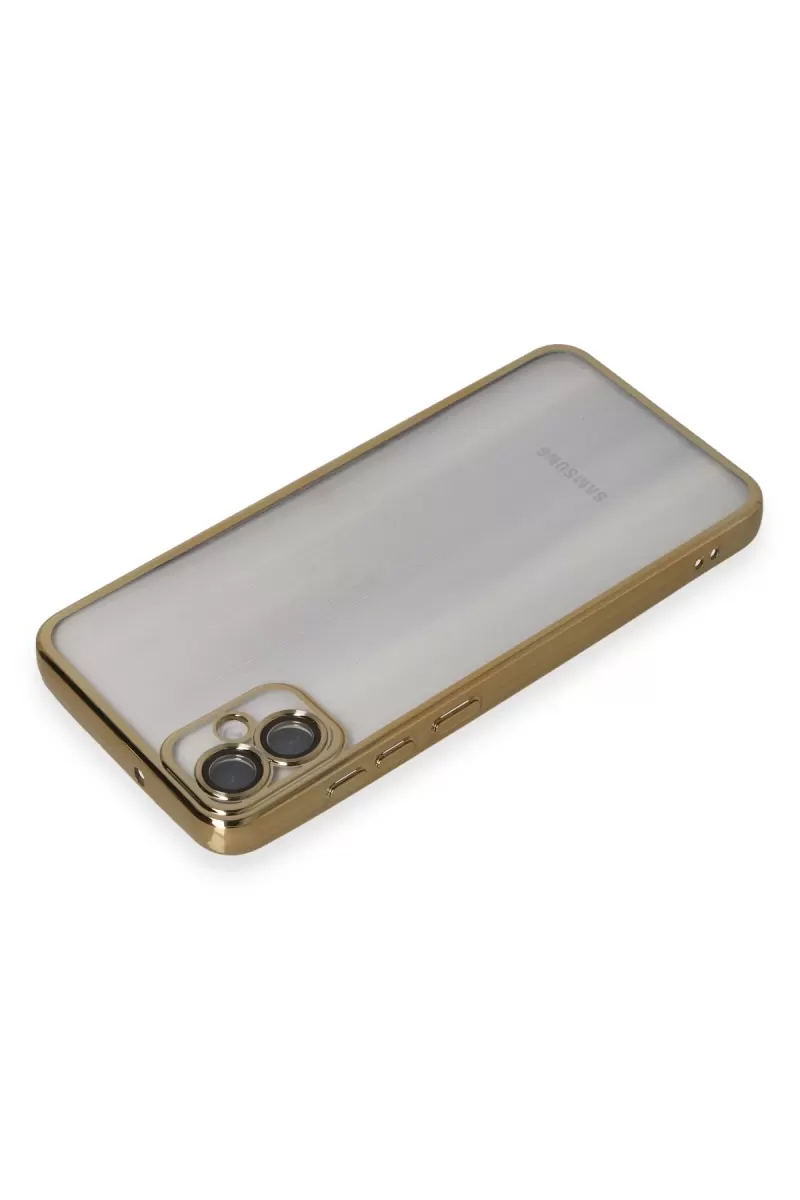 Newface Samsung Galaxy A05 Kılıf Razer Lensli Silikon - Gold