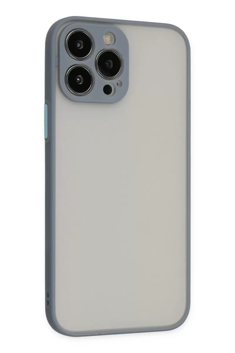 Newface Apple iPhone 13 Pro Max Kılıf Montreal Silikon Kapak - Gri