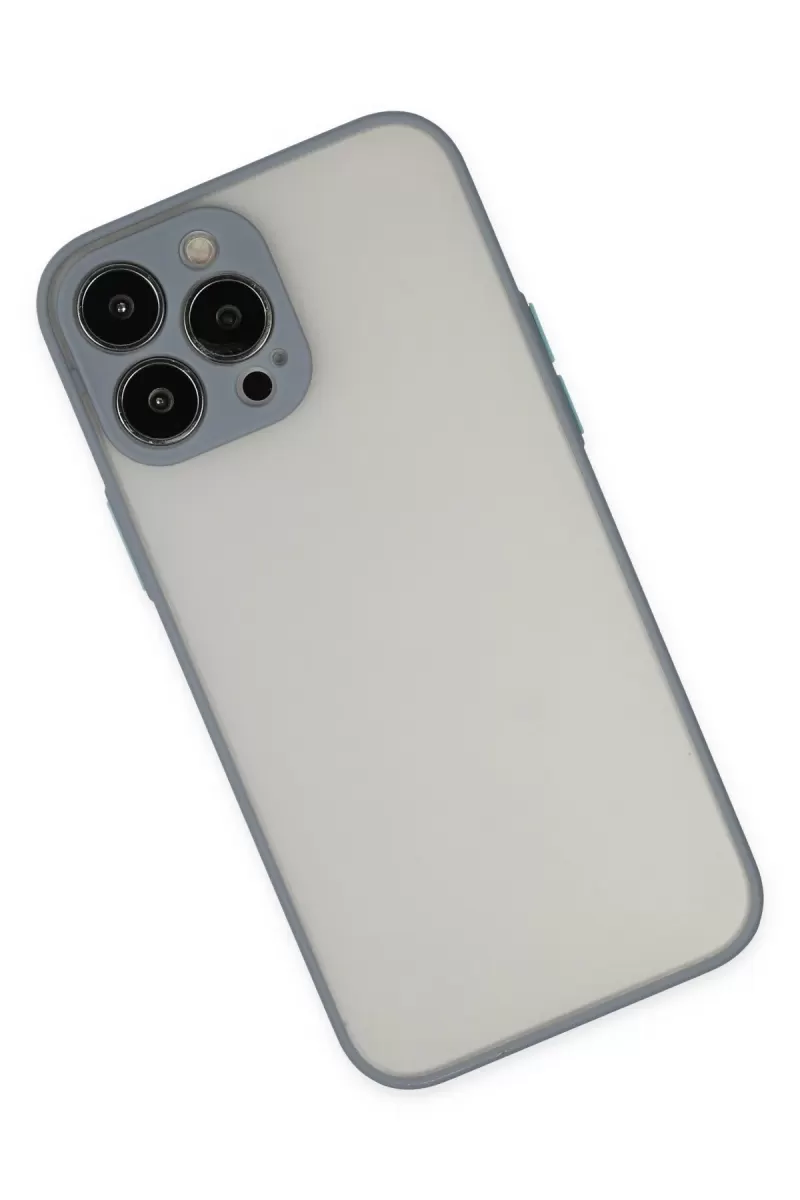 Newface Apple iPhone 13 Pro Max Kılıf Montreal Silikon Kapak - Gri