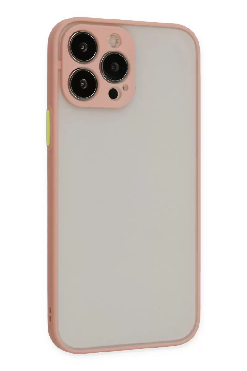 Newface Apple iPhone 13 Pro Max Kılıf Montreal Silikon Kapak - Pembe