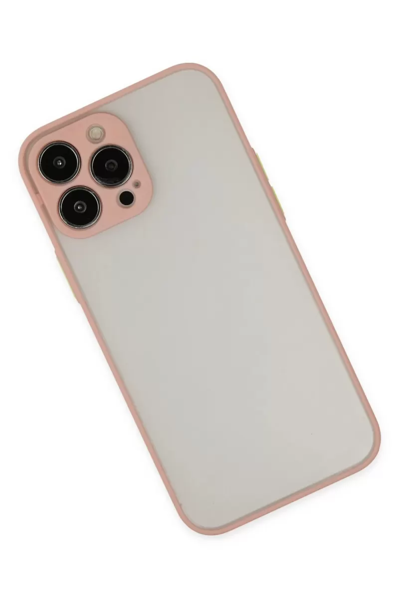 Newface Apple iPhone 13 Pro Max Kılıf Montreal Silikon Kapak - Pembe