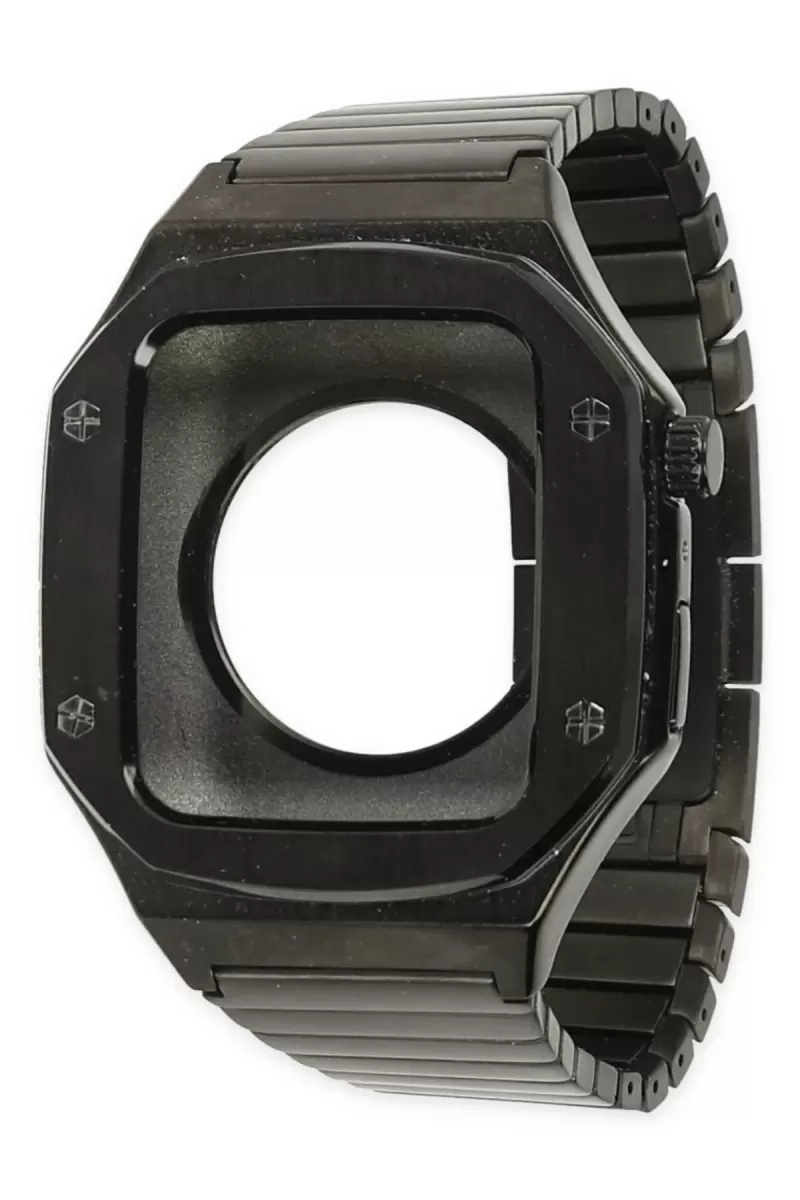 Newface Apple Watch 45mm KR409 Metal Kordon - Siyah