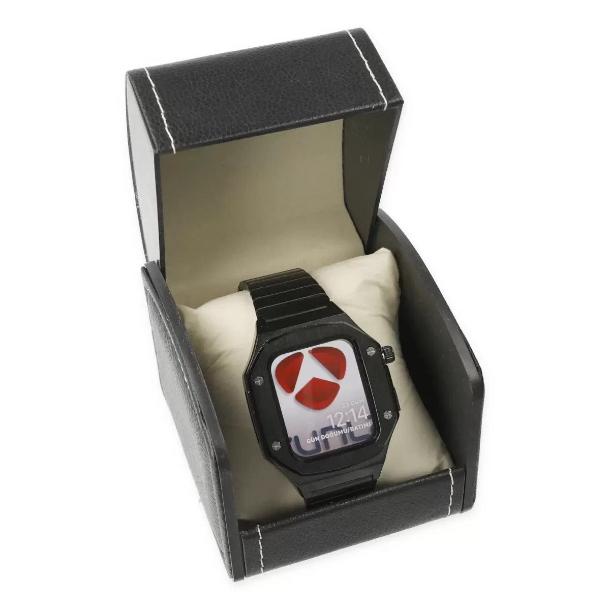 Newface Apple Watch 45mm KR409 Metal Kordon - Siyah
