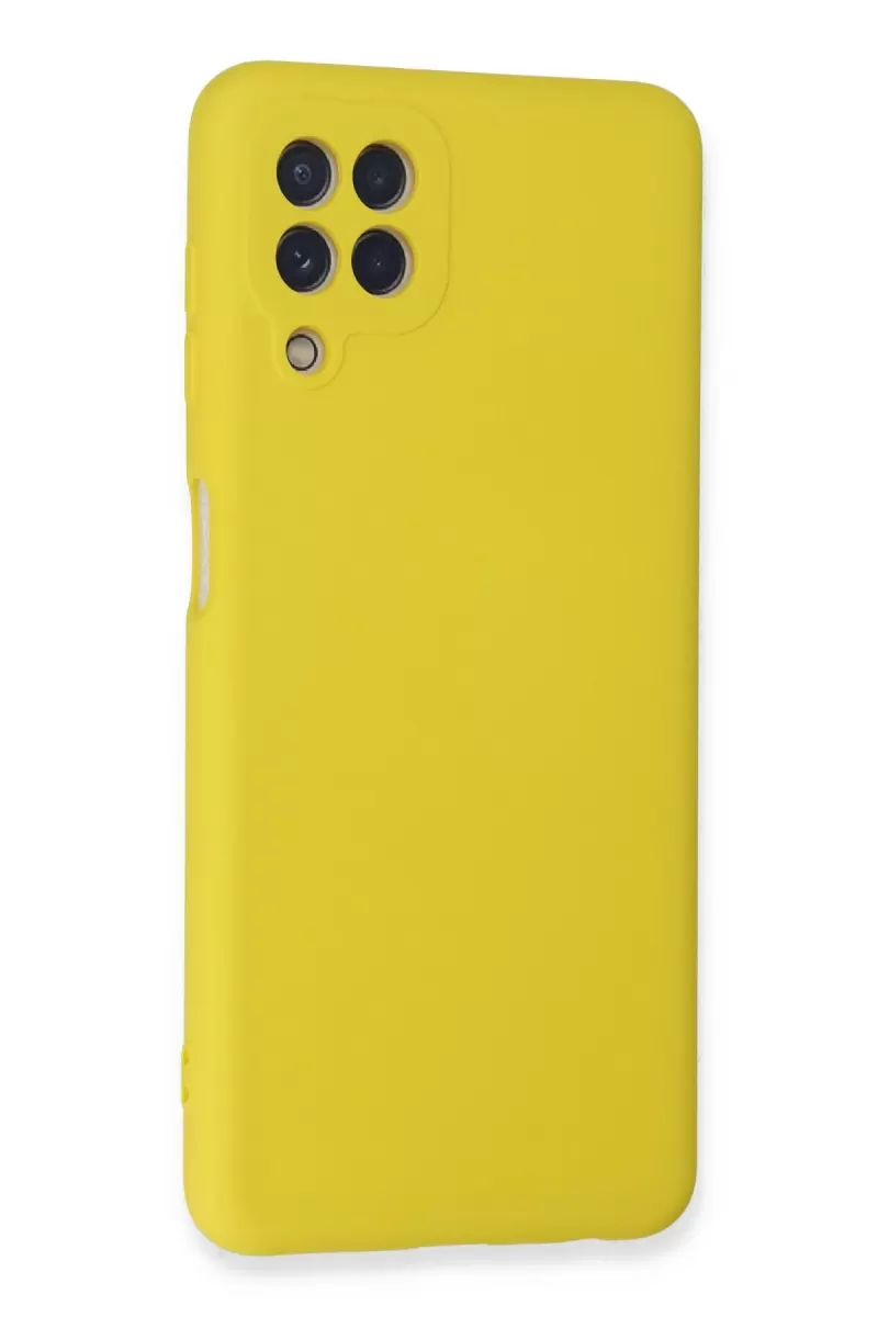 Newface Samsung Galaxy A22 Kılıf Nano içi Kadife Silikon - Sarı