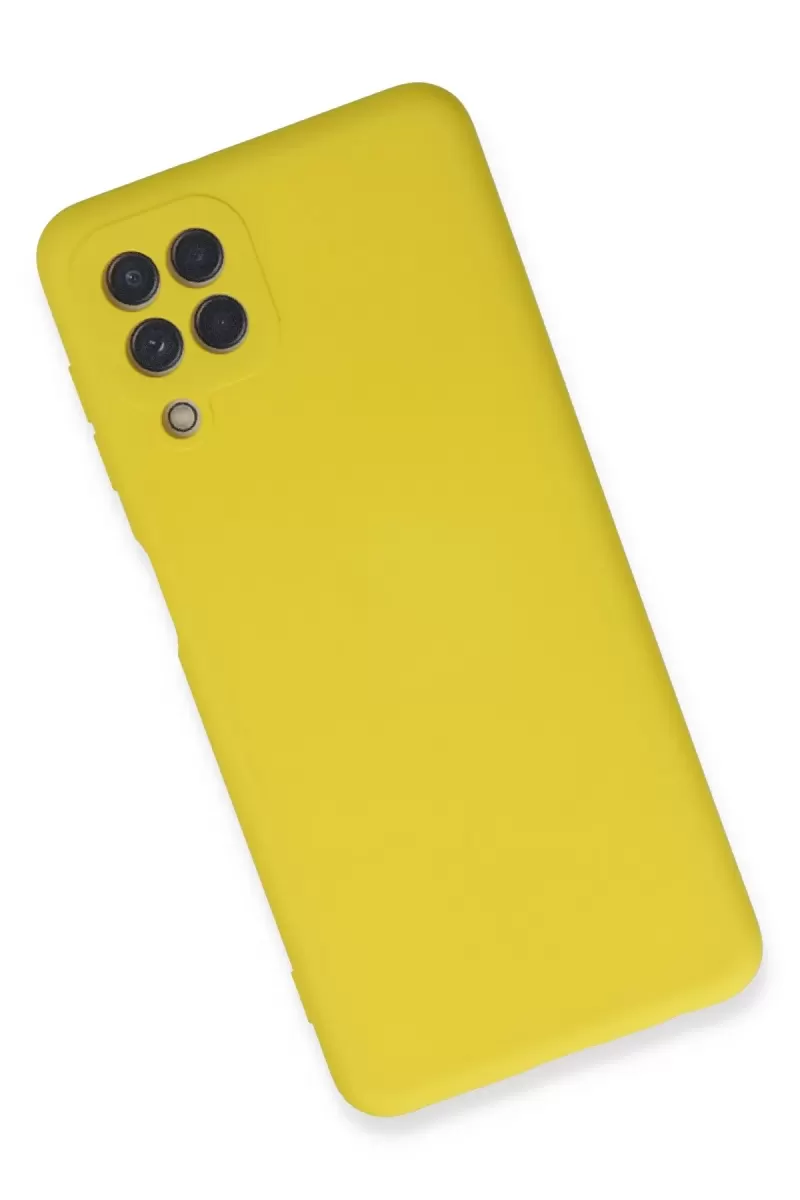 Newface Samsung Galaxy A22 Kılıf Nano içi Kadife Silikon - Sarı