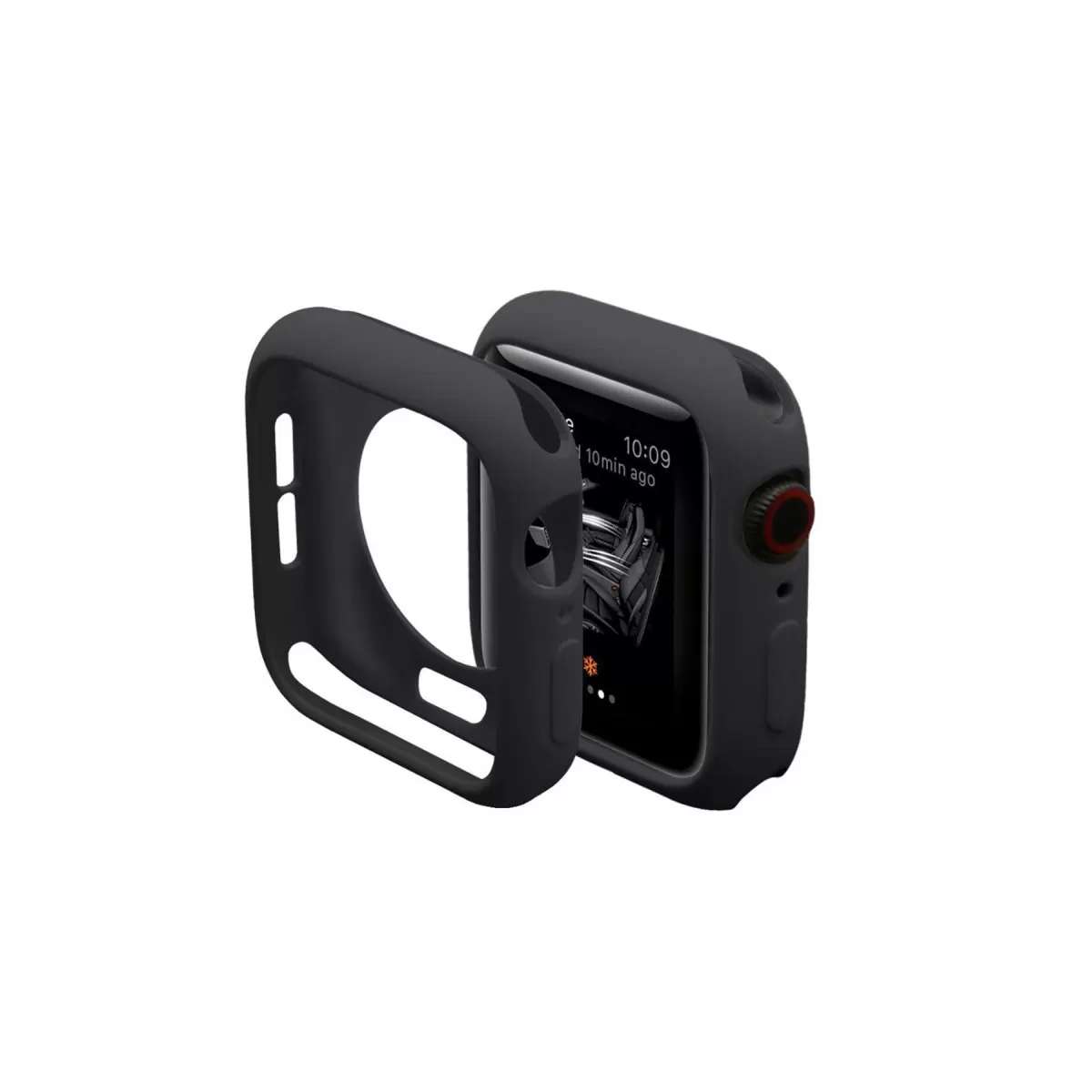 Newface Apple Watch 44mm Silikon Alt Kasa - Siyah