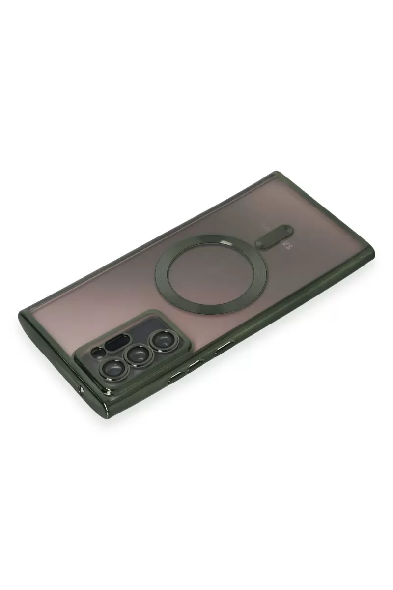 Newface Samsung Galaxy Note 20 Ultra Kılıf Kross Magneticsafe Kapak - Koyu Yeşil