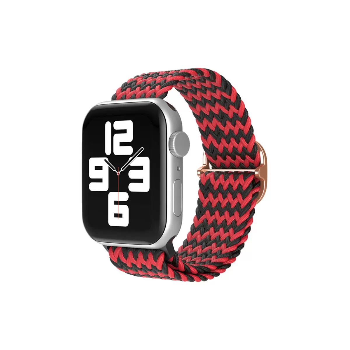 Newface Apple Watch 38mm Star Kordon - Zigzag Kırmızı-Siyah