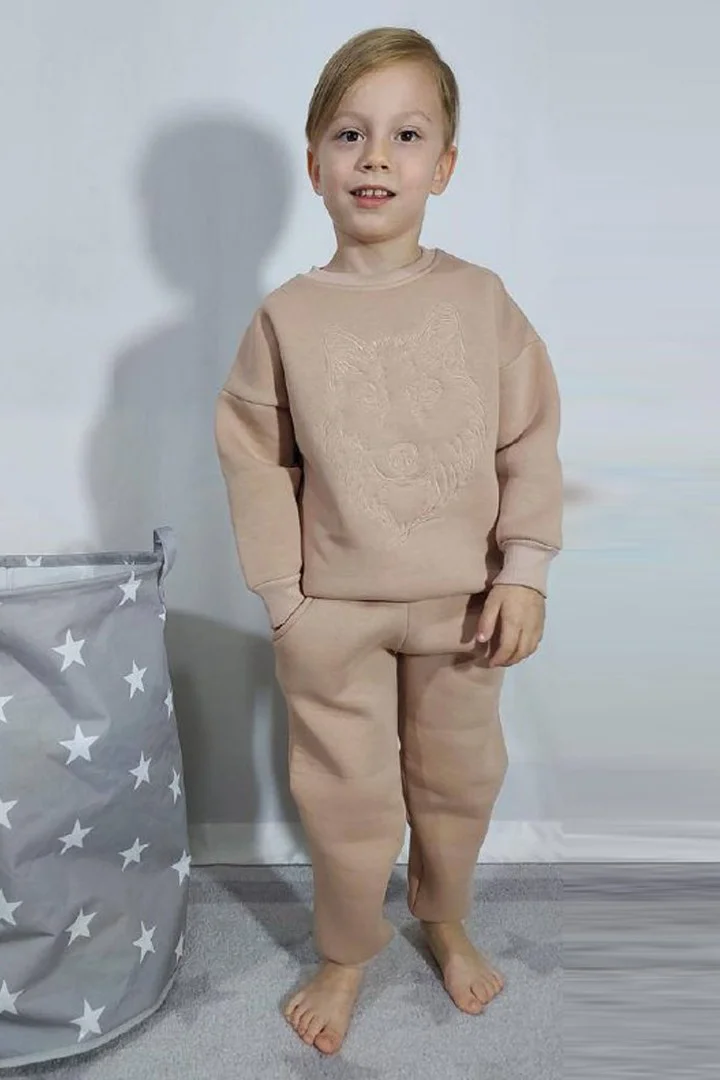Üç İplik Şardonlu Baskılı Erkek Çocuk Günlük Takım
