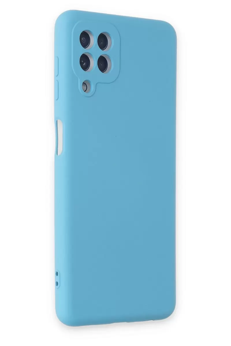 Newface Samsung Galaxy A22 Kılıf Nano içi Kadife Silikon - Mavi