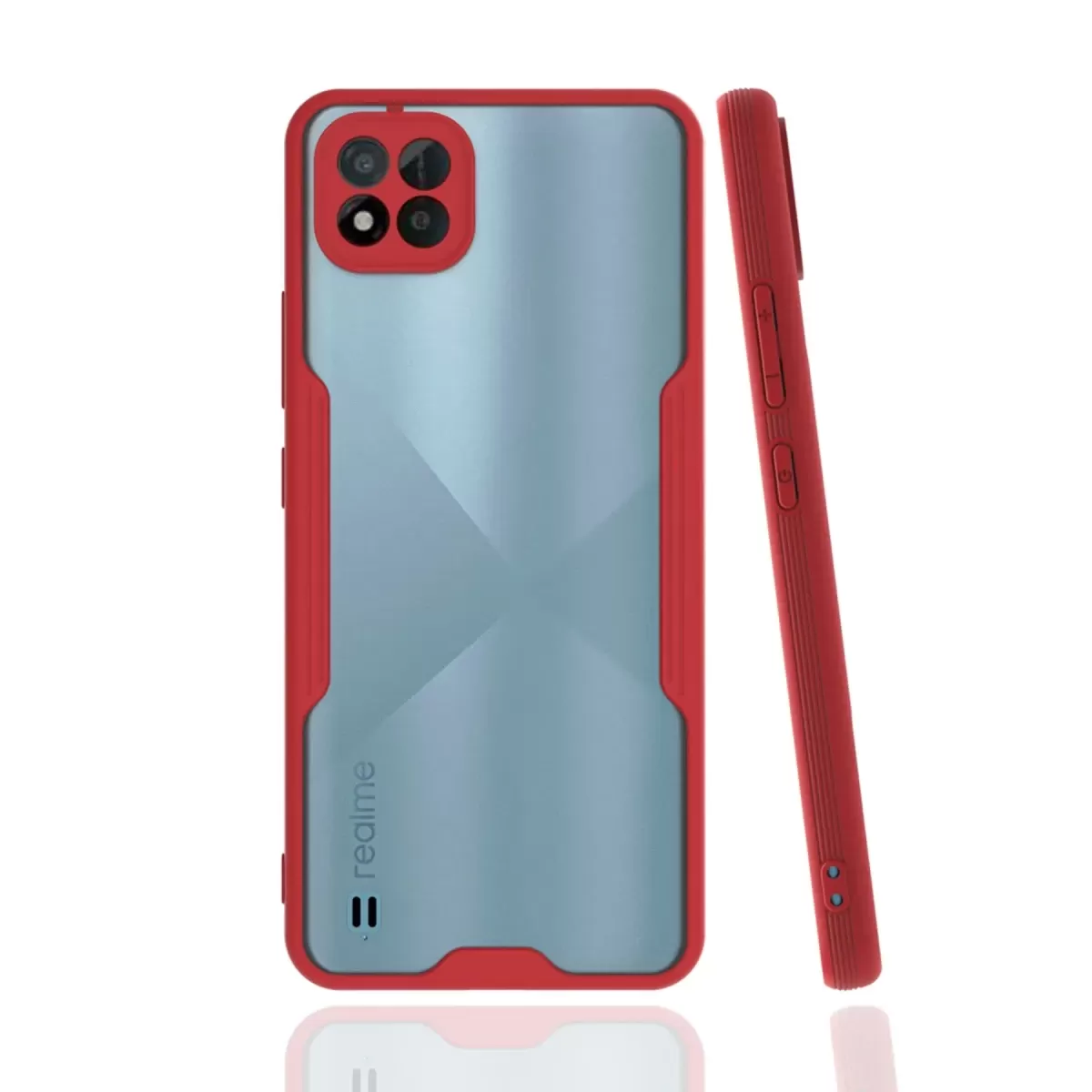 Newface Realme C11 2021 Kılıf Platin Silikon - Kırmızı