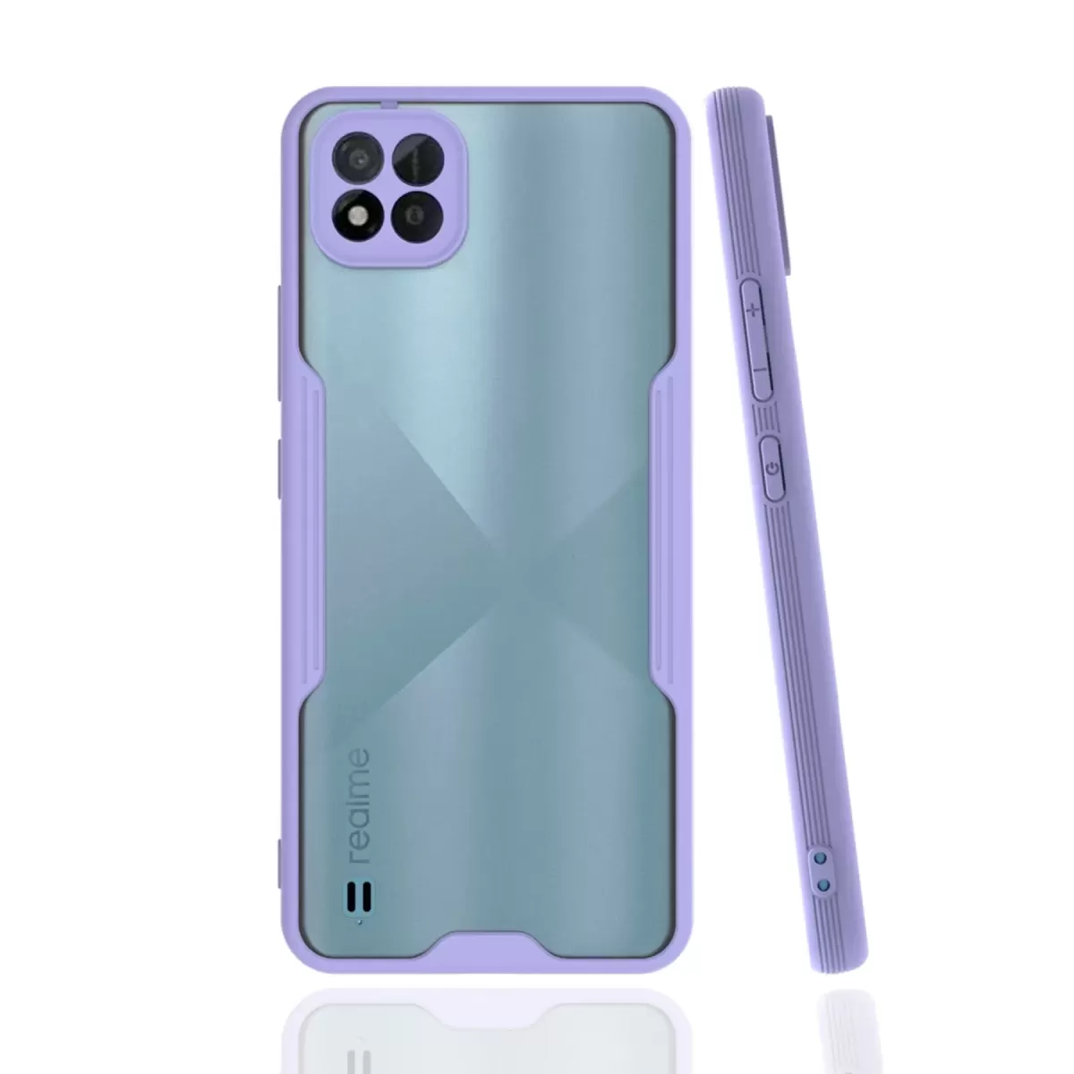 Newface Realme C11 2021 Kılıf Platin Silikon - Lila