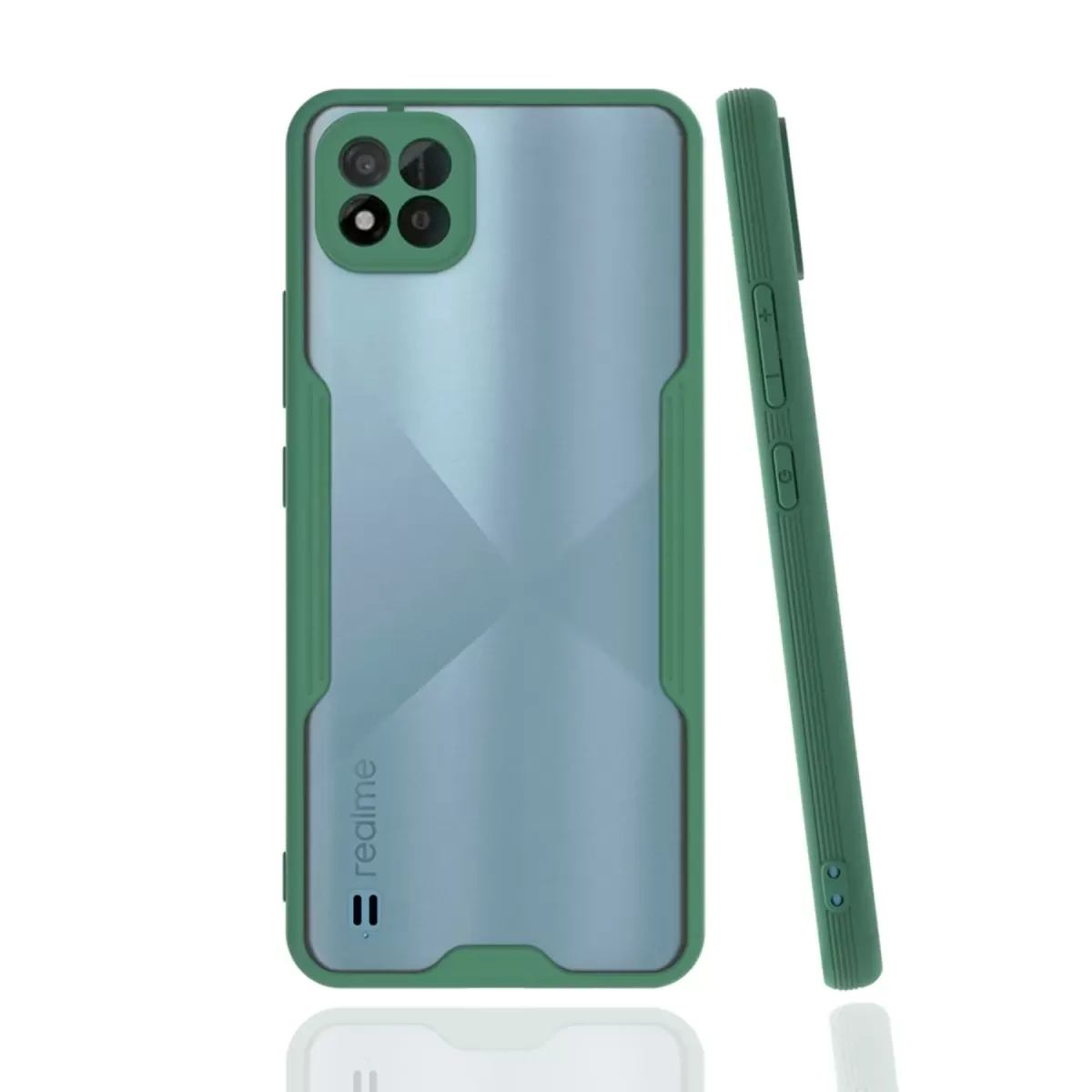 Newface Realme C11 2021 Kılıf Platin Silikon - Yeşil