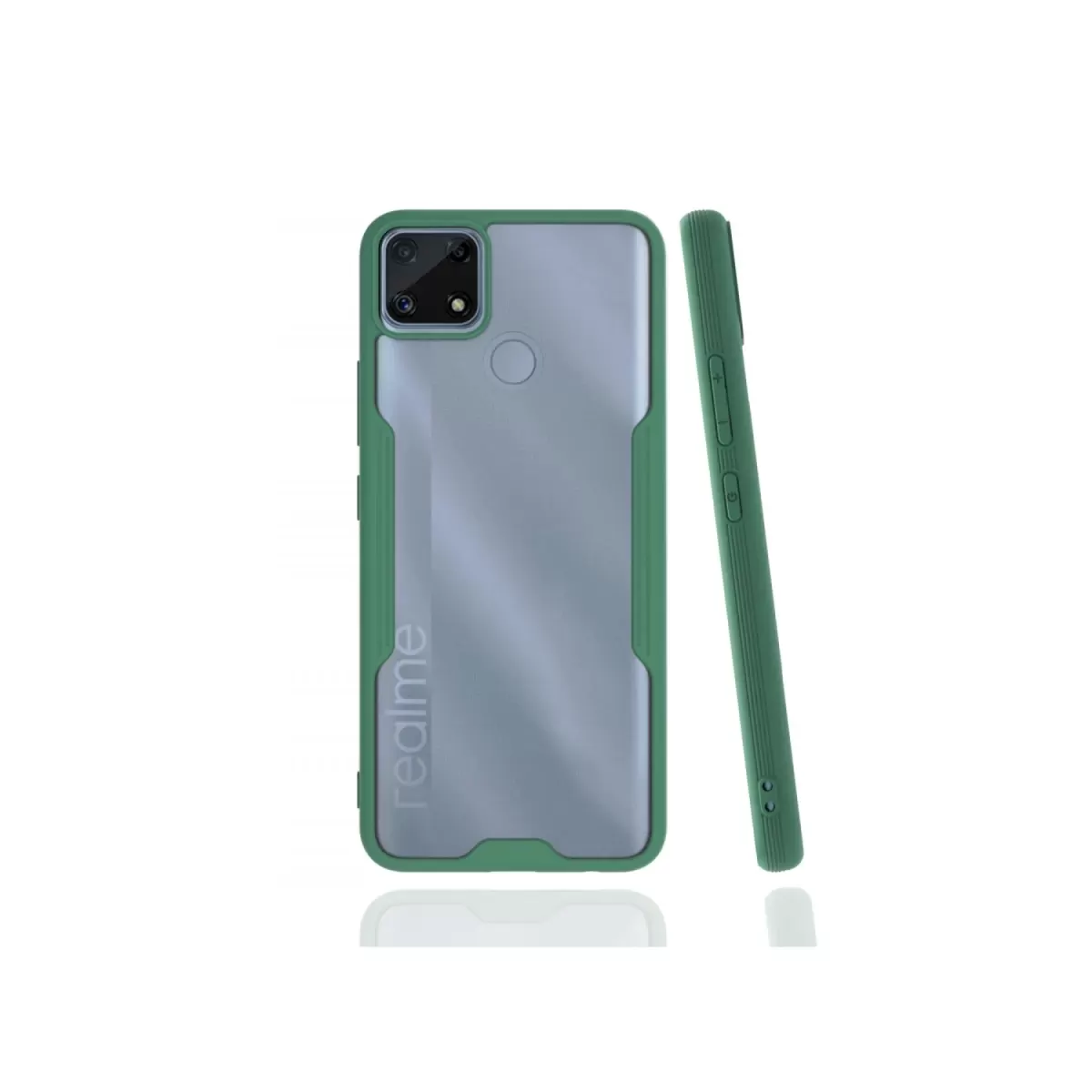 Newface Realme C25 Kılıf Platin Silikon - Yeşil